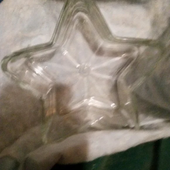 #47 TRINKET HOLDER GLASS Star Over 5" Heafty New never used - Picture 5 of 6
